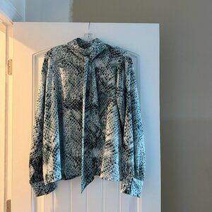 Worthington Bow Tie Blouse (Green)